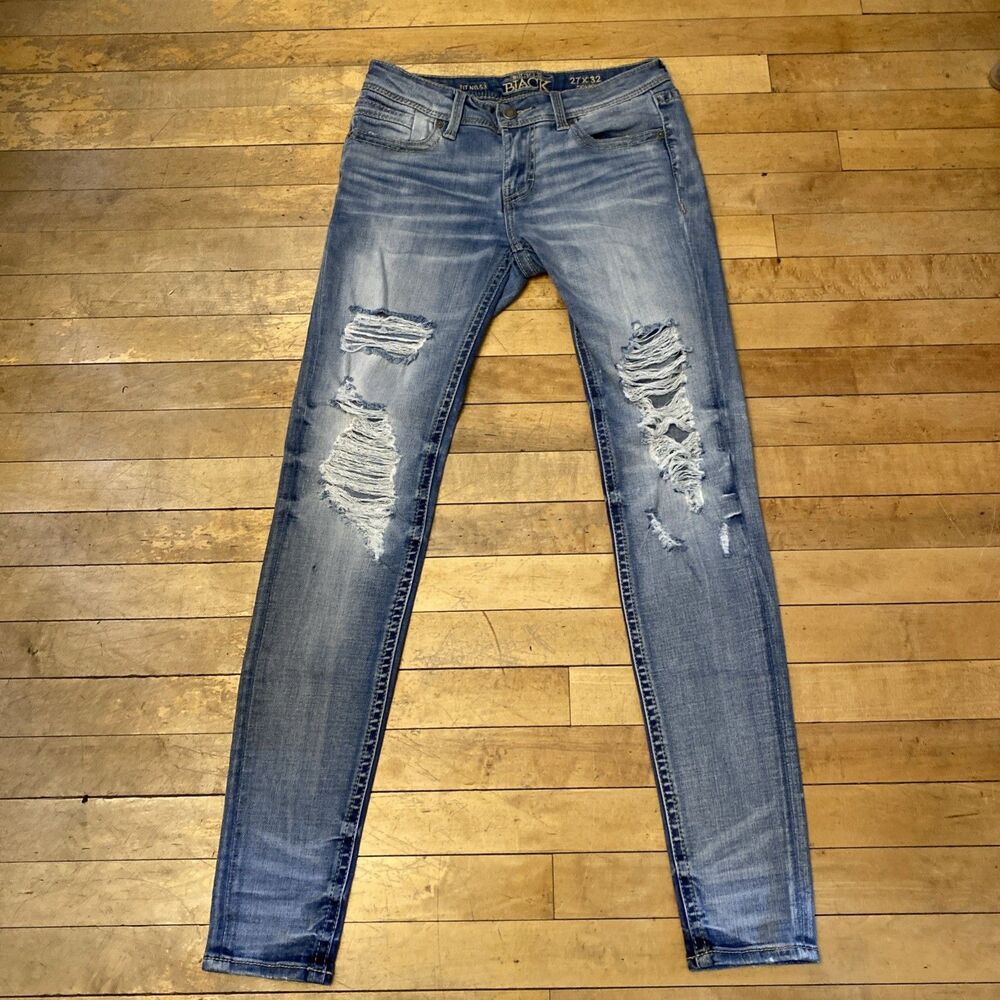 Buckle Black Jeans Fit No. 53 Wolens 27x32 Skinny Distressed Light Wash